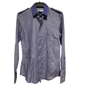 Versace Collection Slim Fit‎ Blue Dress Shirt Size M IT 40 VE4043 New